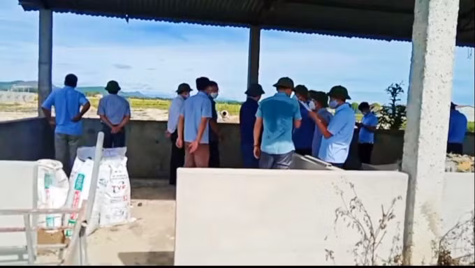 Lãnh đạo tỉnh đi kiểm tra thực tế các hạng mục chuồng trại chăn nuôi, hệ thống xử lý nước thải tại trang trại chăn nuôi của Công ty TNHH Khánh Giang