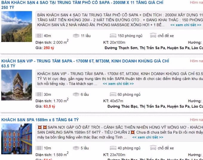 Ồ ạt rao bán khách sạn tại Sapa.
