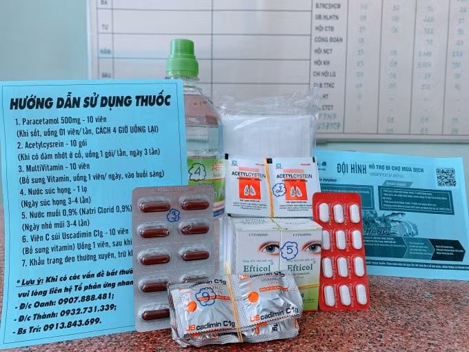 7 loại dược phẩm được khuyến cáo sử dụng để nâng cao thể trạng và giảm một số triệu chứng lâm sàng được Ban chỉ đạo phòng chống Covid-19 phường 1 - quận Tân Bình cung cấp cho bệnh nhân đang cách ly tại nhà