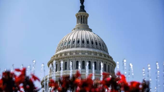 Tòa nhà Quốc hội Hoa Kỳ vào ngày 8 tháng 8 năm 2021 tại Washington, D.C., Hoa Kỳ. © Samuel Corum, Getty Images, AFP