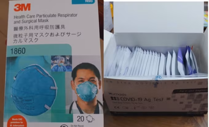 Khẩu trang nhập lậu từ Trung Quốc, đang được bán công khai tại TP.HCM.