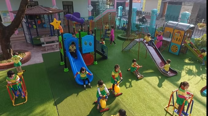 Học sinh mầm non trên địa bàn huyện Đan Phượng luôn có những hoạt động vui chơi bổ ích.