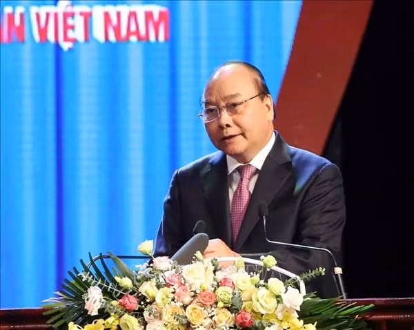 Thủ tướng Nguyễn Xuân Phúc phát biểu tại buổi lễ. Ảnh: TTXVN
