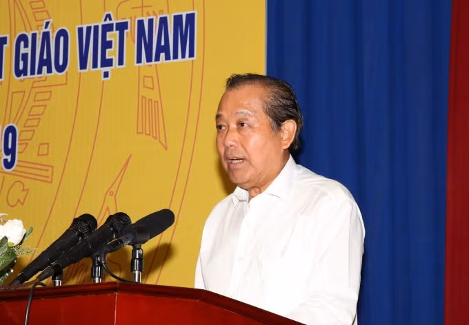 Ủy viên Bộ Chính trị, Phó Thủ tướng Thường trực Chính phủ Trương Hoà Bình phát biểu tại Hội nghị - Ảnh: VGP