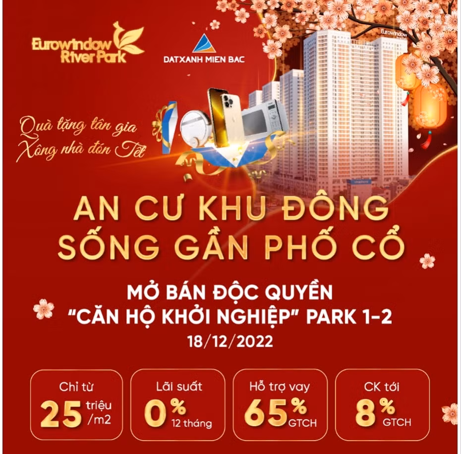 dat xanh mien bac mo ban 50 can ho khoi nghiep tai toa park 12 eurowindow river park hinh 1