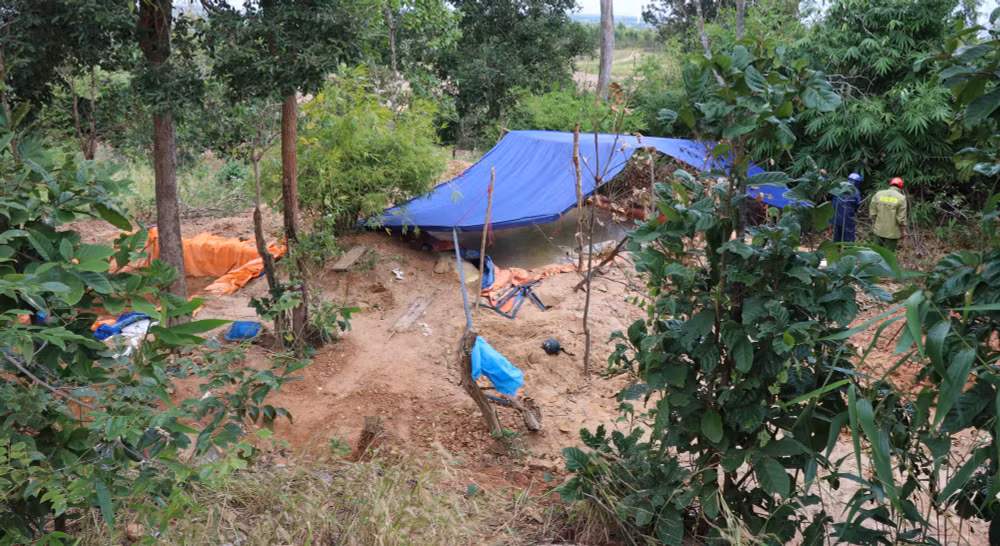gia lai dao ham dung lan trai tren dat rung de khai thac vang trai phep hinh 1