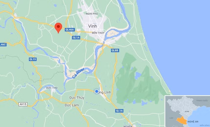 Sự việc diễn ra ở xã Hưng Đạo, huyện Hưng Nguyên, Nghệ An. Ảnh: Google Maps.