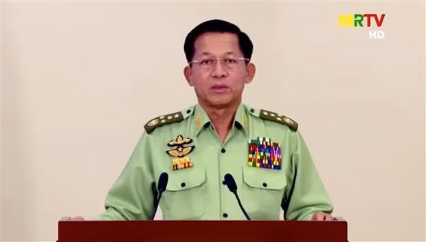 Chính quyền quân đội Myanmar do Thống tướng Min Aung Hlaing lãnh đạo đã sa thải đại sứ tại LHQ của Myanmar - Ảnh: MRTV