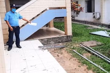 Khu vực bệnh nhân rơi tại Bệnh viện Đa khoa Long An. Ảnh: Zingnews.vn