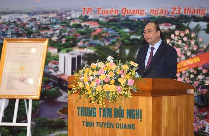 Thủ tướng Nguyễn Xuân Phúc phát biểu tại buổi lễ.