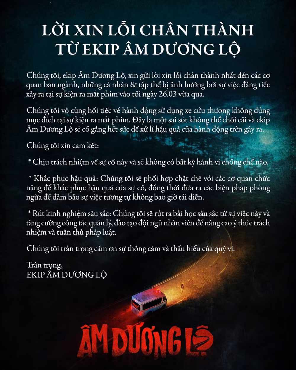 e kip phim am duong lo xin loi khan gia vi dung xe cuu thuong cho nghe si hinh 2
