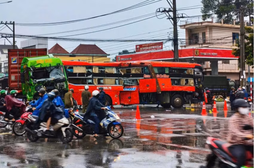 Hiện trường vụ tai nạn (Ảnh: A.S.).