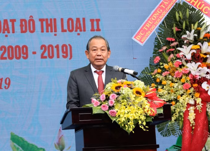 Phó Thủ tướng Trương Hòa Bình phát biểu tại buổi lễ. Ảnh: VGP