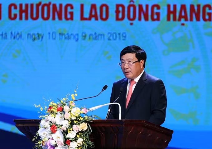 Phó Thủ tướng, Bộ trưởng Bộ Ngoại giao Phạm Bình Minh phát biểu tại buổi lễ. Ảnh: VGP