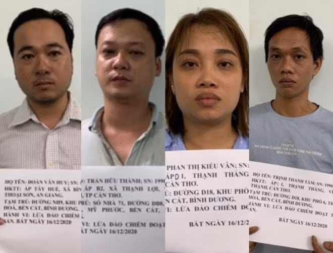 4 đối tượng giả sổ đỏ để lừa bán đất, hòng chiếm đoạt tài sản. Ảnh: vtc.vn