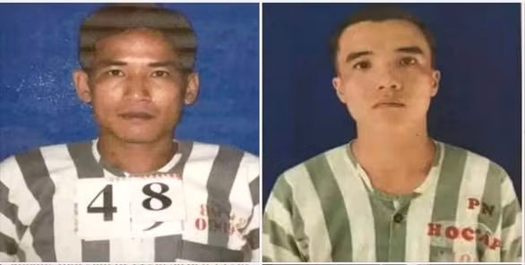 Hai phạm nhân Bùi Nguyễn Thiên Thuận và Lâm Viết Phú Lộc đã bỏ trốn khỏi trại giam Cây Cậy. Ảnh: tuoitre.vn