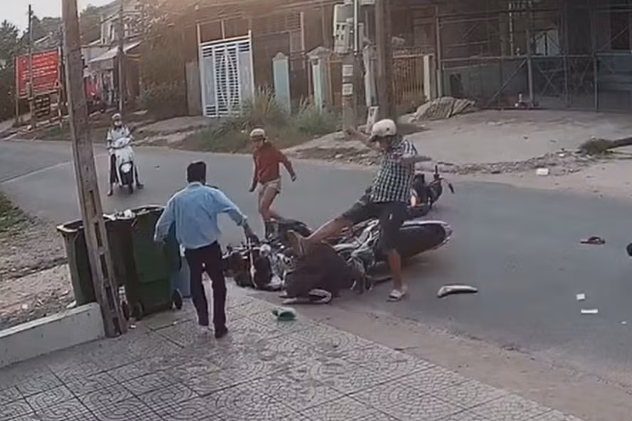 Hiện trường vụ va chạm giao thông. Ảnh: laodong.vn