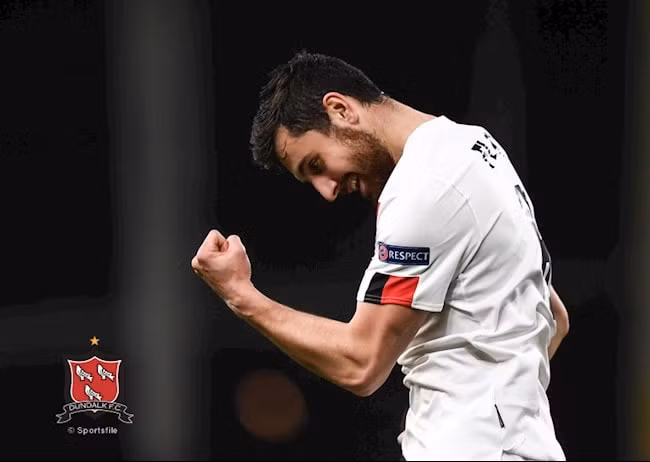 Dù thất bại nhưng dẫu sao Dundalk cũng ghi được 2 bàn vào lưới Arsenal. Ảnh: bongda24h.com.vn