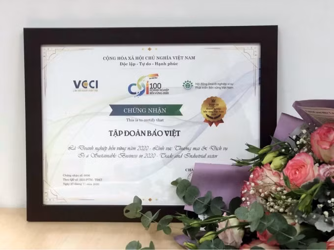 Tập đoàn Bảo Việt - 5 năm liên tiếp được vinh danh trong TOP 10 DN Bền vững Việt Nam.