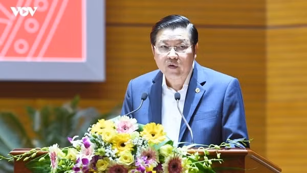 Trưởng Ban Nội chính Trung ương Phan Đình Trạc báo cáo kết quả công tác phòng, chống tham nhũng giai đoạn 2013-2020. Ảnh: VOV