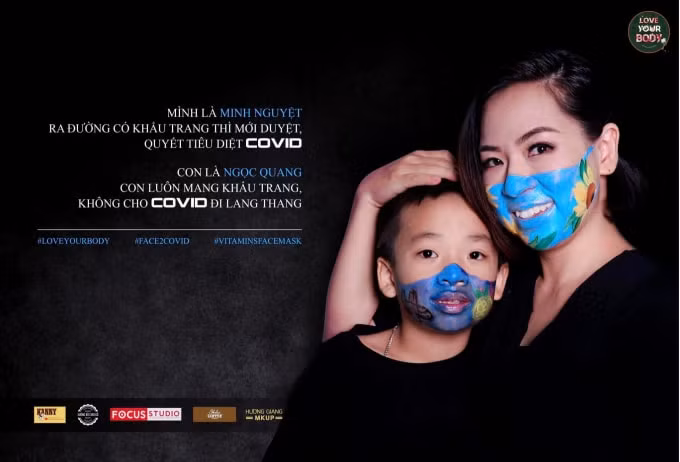 Các câu cổ động mang thông điệp phù hợp với tên của từng nhân vật do các thành viên&nbsp;sáng tạo dành cho các cặp mẹ con