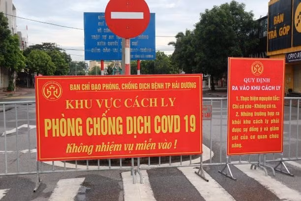 Đường Ngô Quyền, thành phố Hải Dương vẫn đang được cách ly nghiêm ngặt