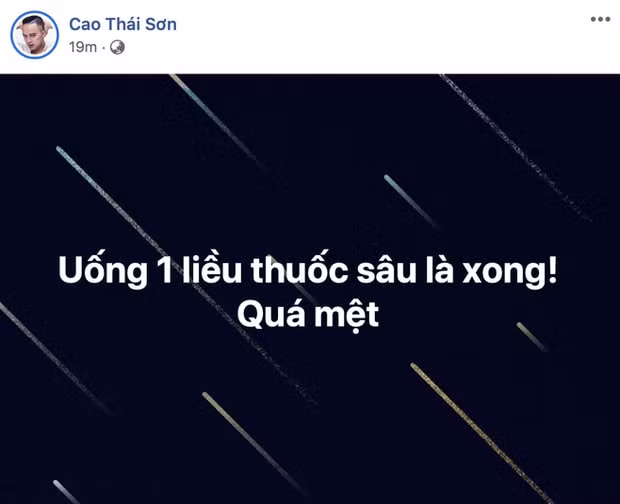 Cao Thái Sơn đề cập đến chuyện tự tử vì quá mệt mỏi.