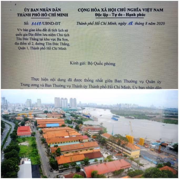 Công văn UBND TP. HCM đề nghị Bộ Quốc phòng bàn giao khu đất Ba Son.