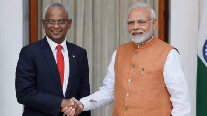 Tổng thống Maldives Ibrahim Mohamed Solih đã được Thủ tướng Ấn Độ Narendra Modi chào đón tới New Delhi vào tháng 12 năm 2018. Ảnh: Reuters