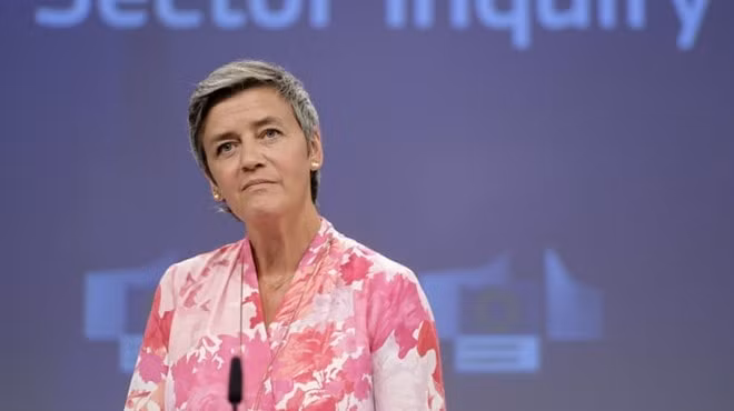 Bà Margrethe Vestager trong một cuộc phỏng vấn tại Bỉ. Ảnh: internet.