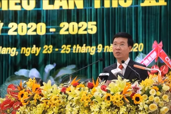 Đồng chí Võ Văn Thưởng phát biểu chỉ đạo Đại hội