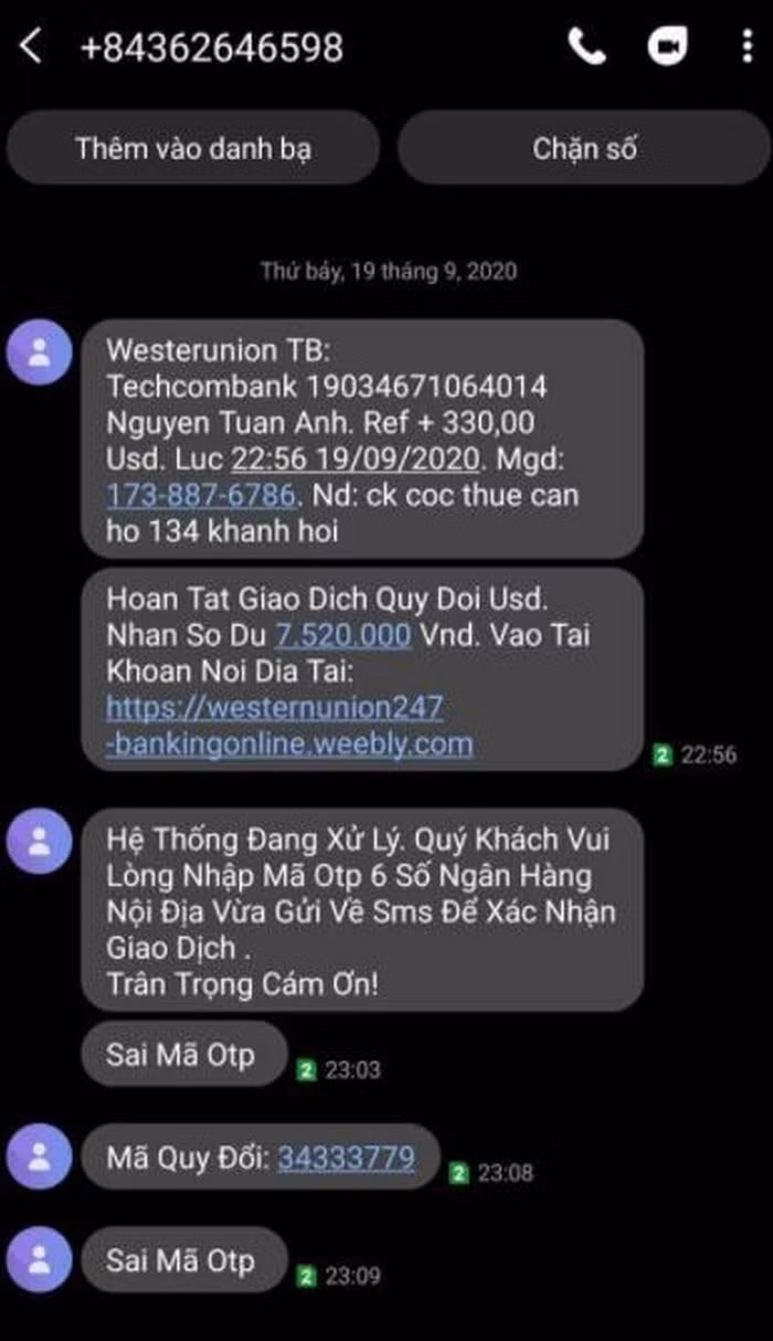 Hình ảnh đường dẫn tới trang web tạo trên nền tảng Weebly để đối tượng lợi dụng lừa đảo. Ảnh: internet.
