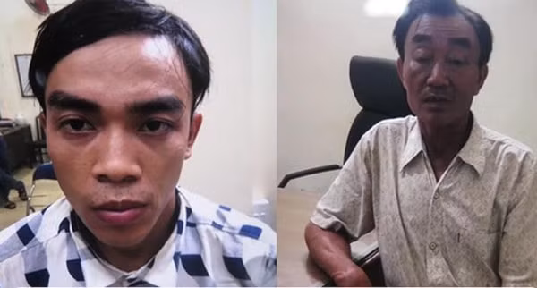 Đối tượng Nguyễn Khanh (phải) và Nguyễn Tấn Thành (trái)