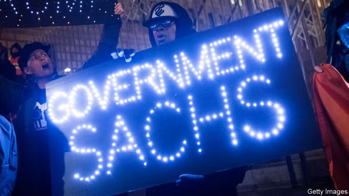 Goldman Sachs, một ngân hàng, đôi khi lại được gọi bằng biệt danh “Government Sachs”. Ảnh: Getty