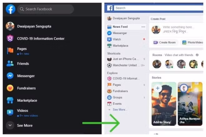 Trở lại với giao diện cũ Facebook, chỉ mất 5 phút. Ảnh: internet.