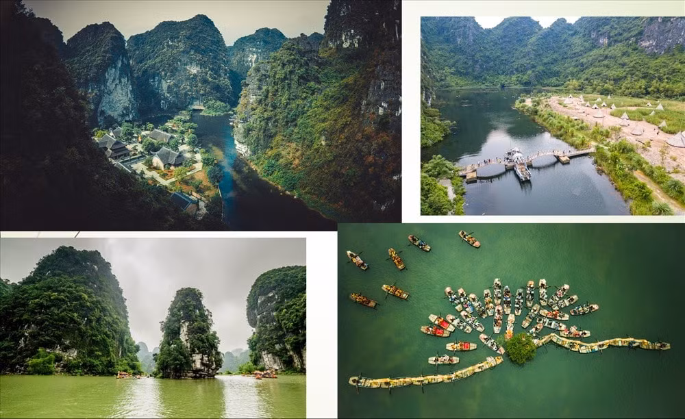 Không gian phần hội được trải dài từ bến thuyền Tràng An đến đền Suối Tiên. Ảnh: Báo Laodong