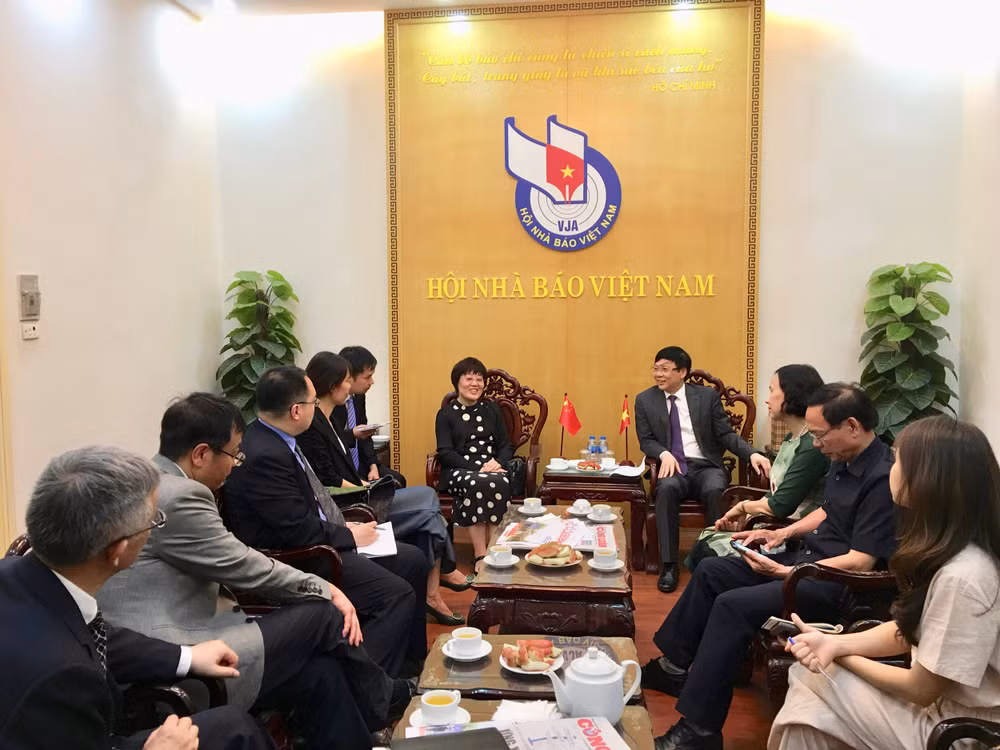 Toàn cảnh buổi tiếp đoàn. Ảnh: Hoàng Huy