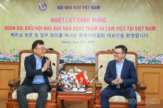 Đoàn đại biểu Hội Nhà báo Hàn Quốc thăm, làm việc với Hội Nhà báo Việt Nam
