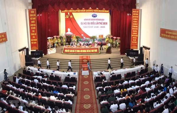 Đại hội đại biểu Đảng bộ thành phố Bạc Liêu lần thứ XII, nhiệm kỳ 2020-2025, ngày 29-30/8. Ảnh: TTXVN