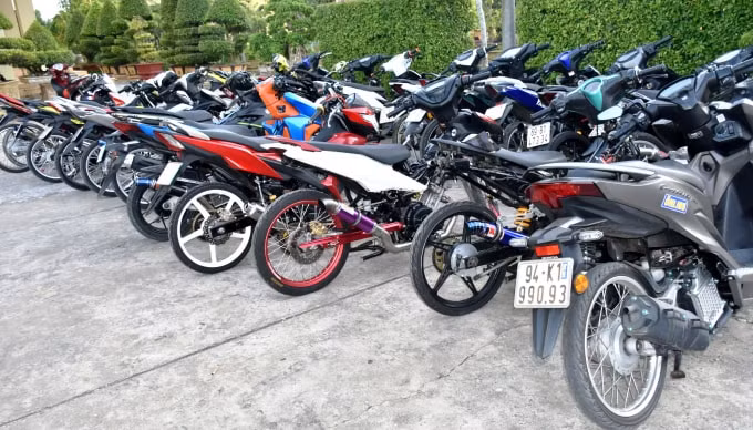 Số xe vi phạm bị tạm giữ. (Ảnh: Trọng Nguyễn)
