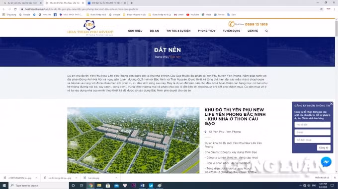 Dự án được các công ty phân phối bất động sản rao bán đất nền rầm rộ nhiều tháng qua khi chưa đủ điều kiện.