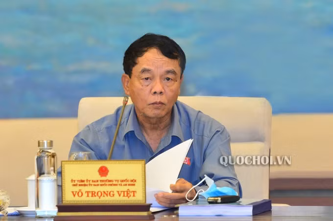 Chủ nhiệm Ủy ban Quốc phòng và An ninh Võ Trọng Việt. Ảnh: Quochoi.vn.