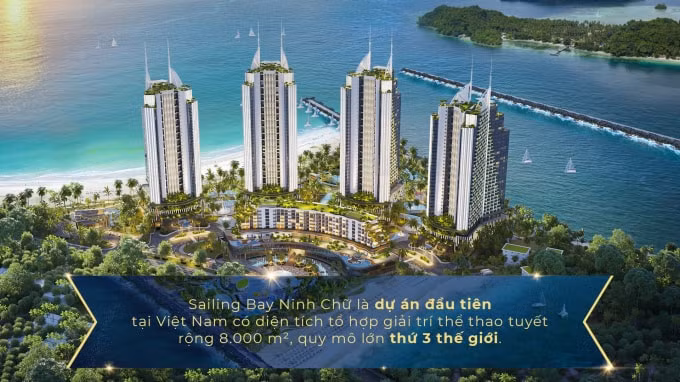 Sailing Bay Ninh Chữ là dự án đầu tiên tại Việt Nam có diện tích tổ hợp giải trí thể thao tuyết rộng 8.000 m2, quy mô lớn thứ 3 thế giới.