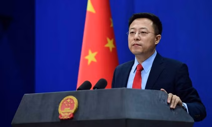 Người phát ngôn Bộ Ngoại giao Trung Quốc Triệu Lập Kiên đổ lỗi cho Ấn Độ gây căng thẳng biên giới - Ảnh: Xinhua