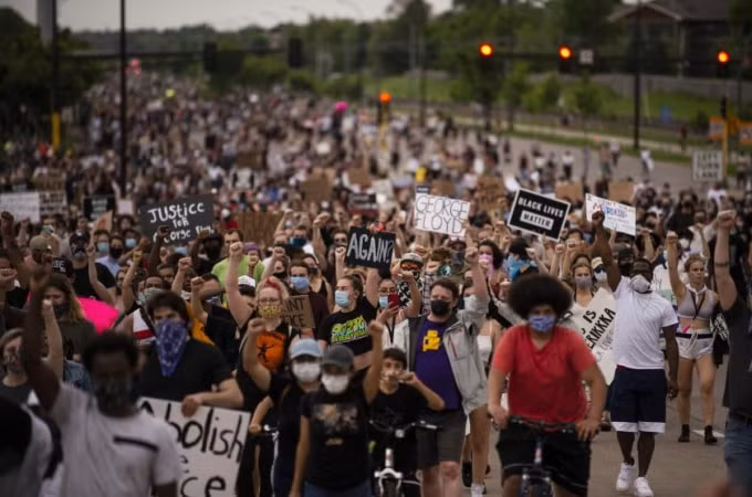 Biểu tình Mỹ 2020. Ảnh: Getty