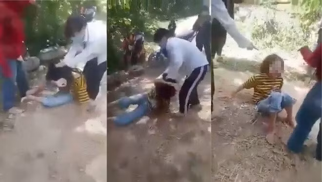 Hình ảnh học sinh đánh nhau khiến nhiều người phẫn nộ.