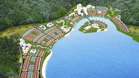 Phối cảnh một phần dự án Khu đô thị nằm trong tổng thể quy hoạch phát triển KKT Vân Phong. Ảnh: Internet.