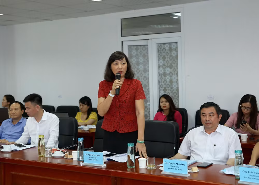 Tổng biên tập Thời báo Ngân hàng Nguyễn Lan Anh. Ảnh: Sơn Hải