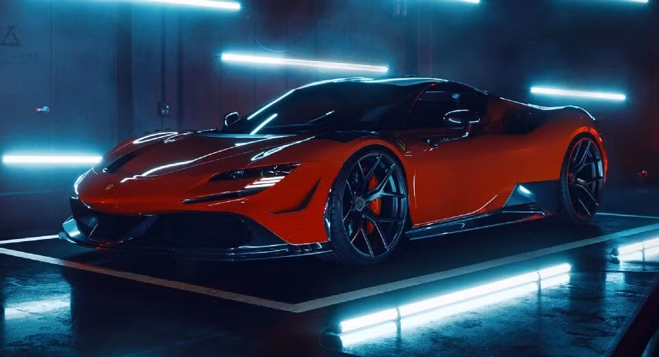 ngam sieu xe ferrari sf90 voi goi do carbon tri gia 90000 usd hinh 1