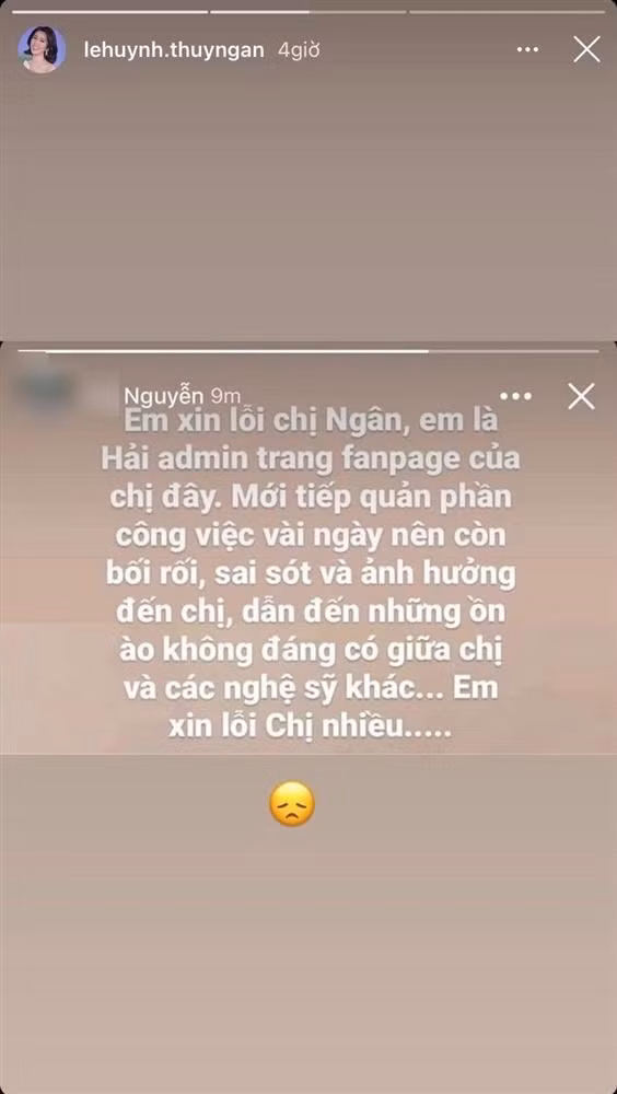 Lời xin lỗi của admin này đã bác bỏ nghi vấn không muốn liên lụy đến Hương Giang.